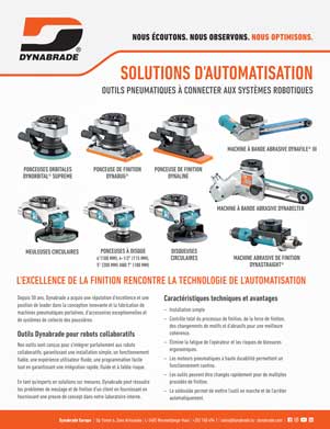 Dynabrade Europe Automation & Robotics Solutions Brochure Fran&ccedil;ais