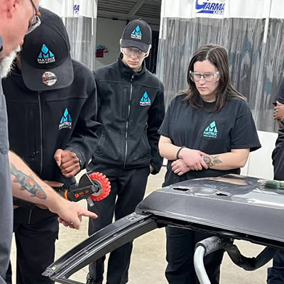 Dynabrade training at Matrix Institute, automotive program